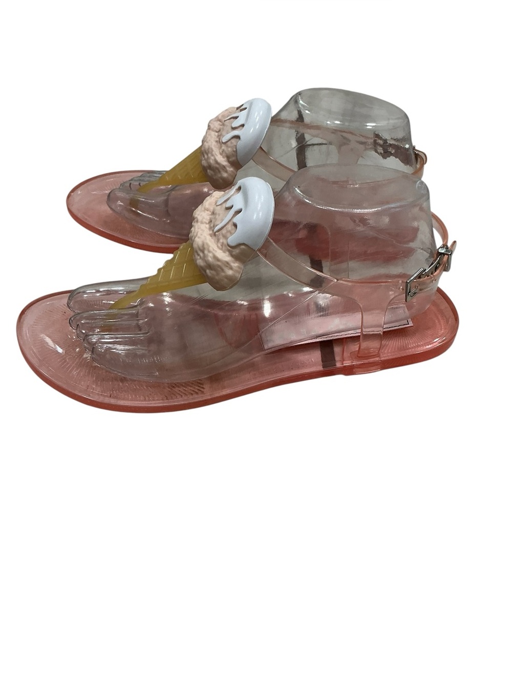 Katy Perry The Sundae Jelly Sandals Pink Ice Cream Cone Thong Size 9. - Picture 6 of 14